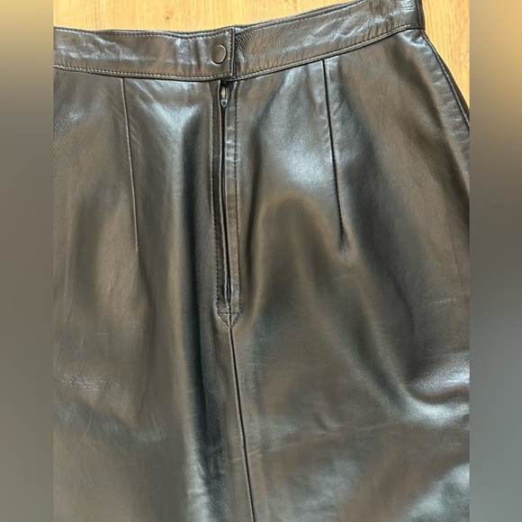 Vintage 80’s 90’s Maxima For Ann Taylor Black Leather Pencil Skirt Size 6 - Picture 11 of 12